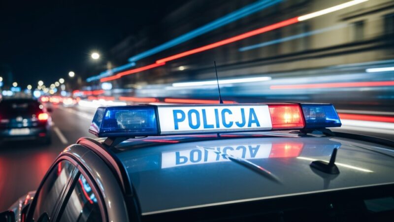 Nocny pościg w Wadowicach – zatrzymano kierowcę bez uprawnień i poszukiwanego przez prokuraturę